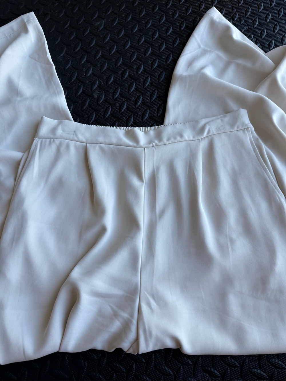 MELLODAY Women's Off-White Wide-Leg Trousers - Picture 3 of 4